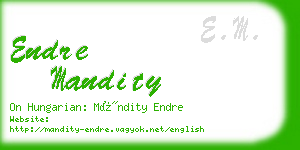 endre mandity business card
